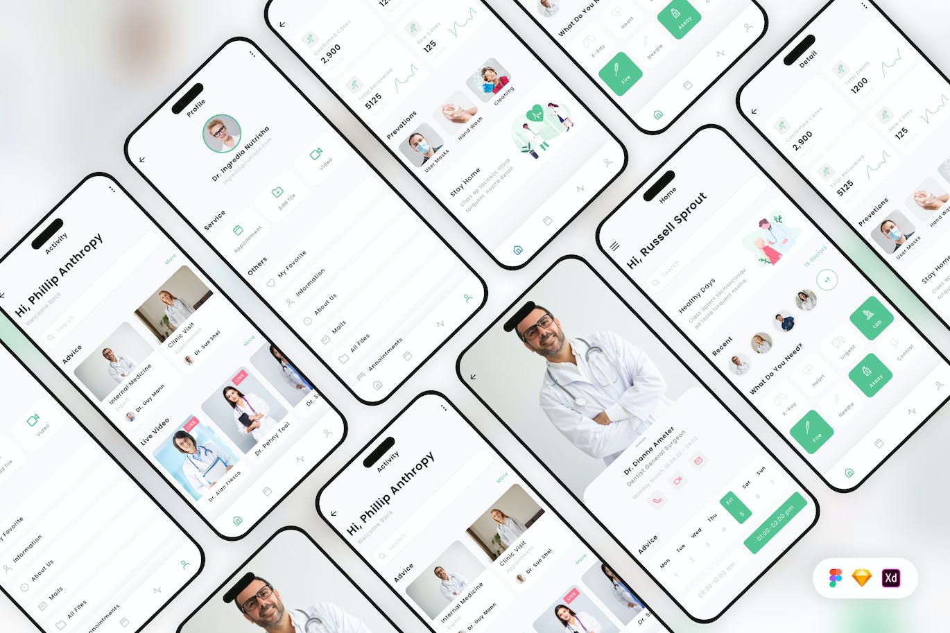 医生预约移动应用程序 UI 套件 Doctors Appointment Mobile App UI Kit