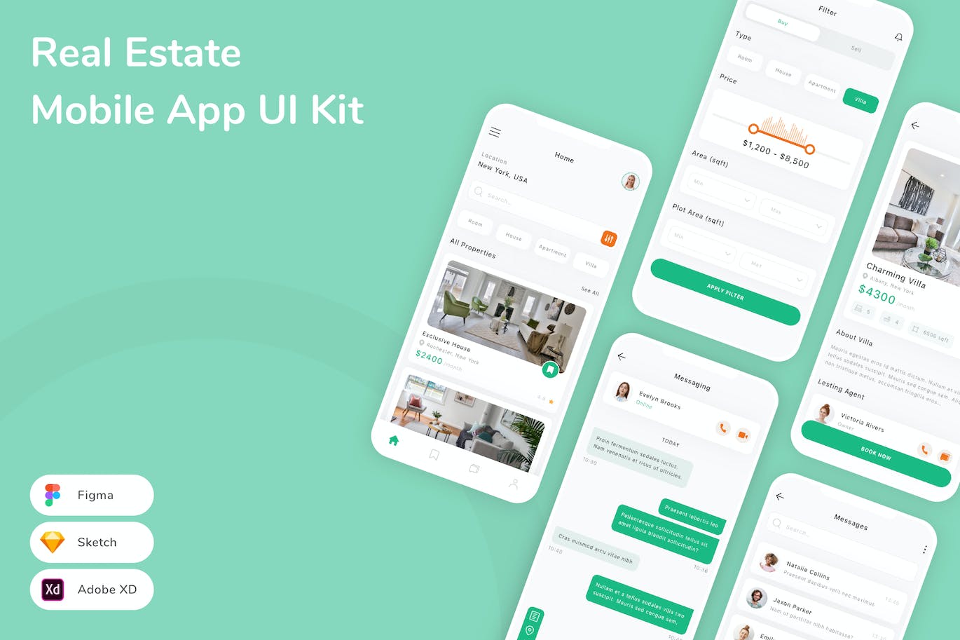 房地产移动应用程序 UI 套件 Real Estate Mobile App UI Kit