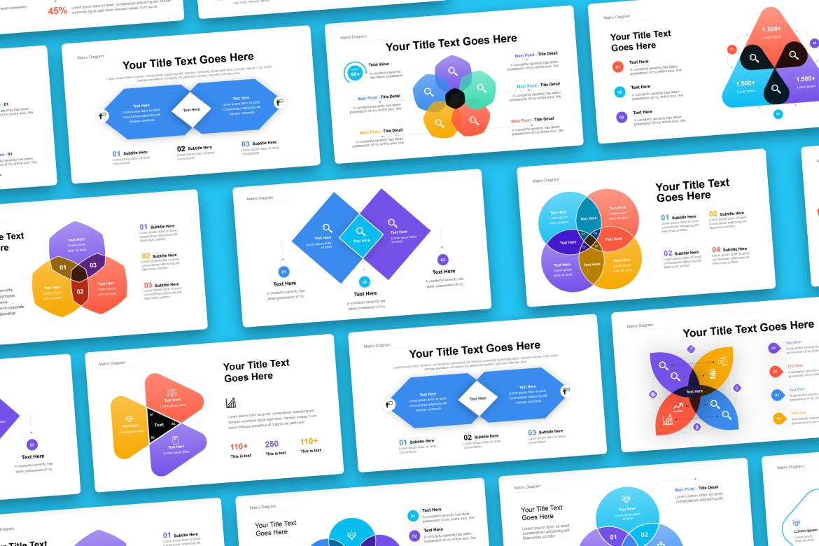 维恩图信息图表模板 Venn Diagram Infographic Asset Illustrator