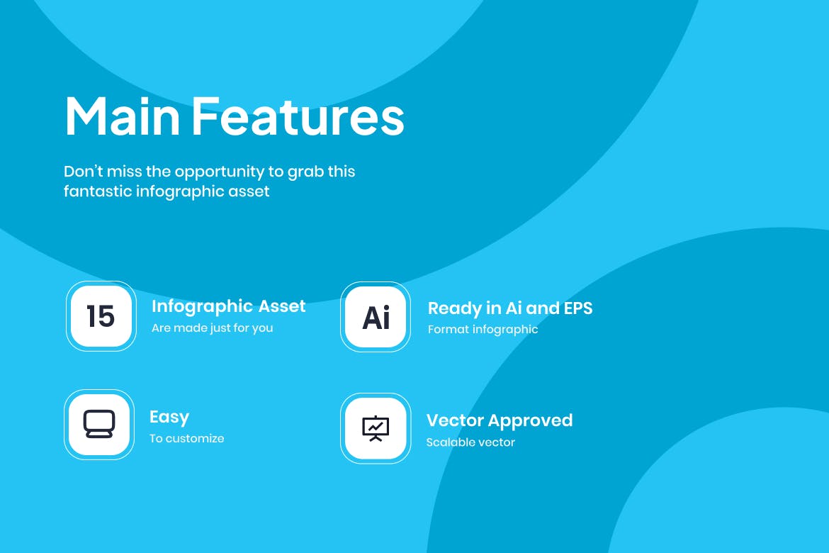 维恩图信息图表模板 Venn Diagram Infographic Asset Illustrator