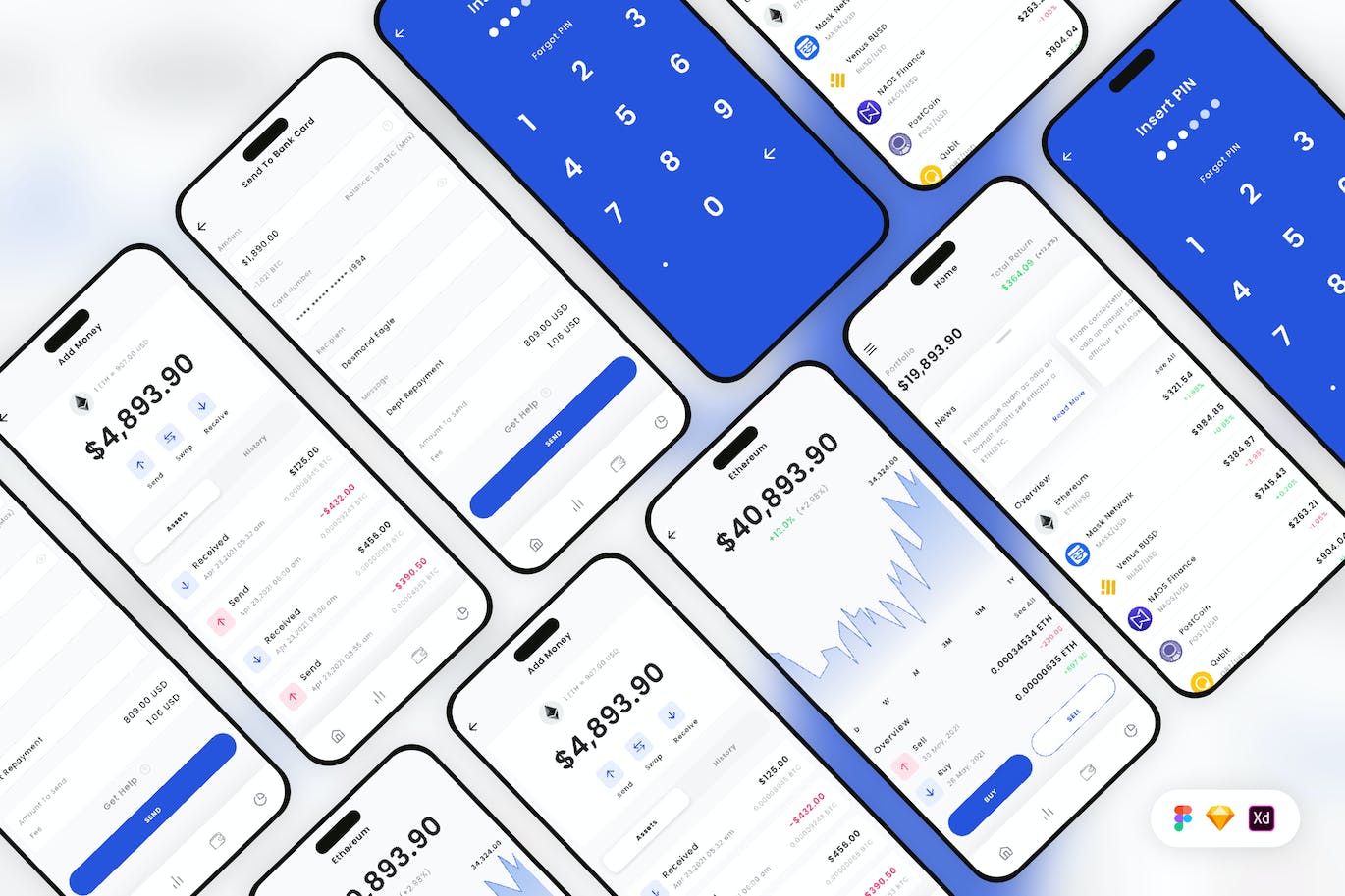 加密货币投资移动应用程序 UI 套件 Crypto Investment Mobile App UI Kit