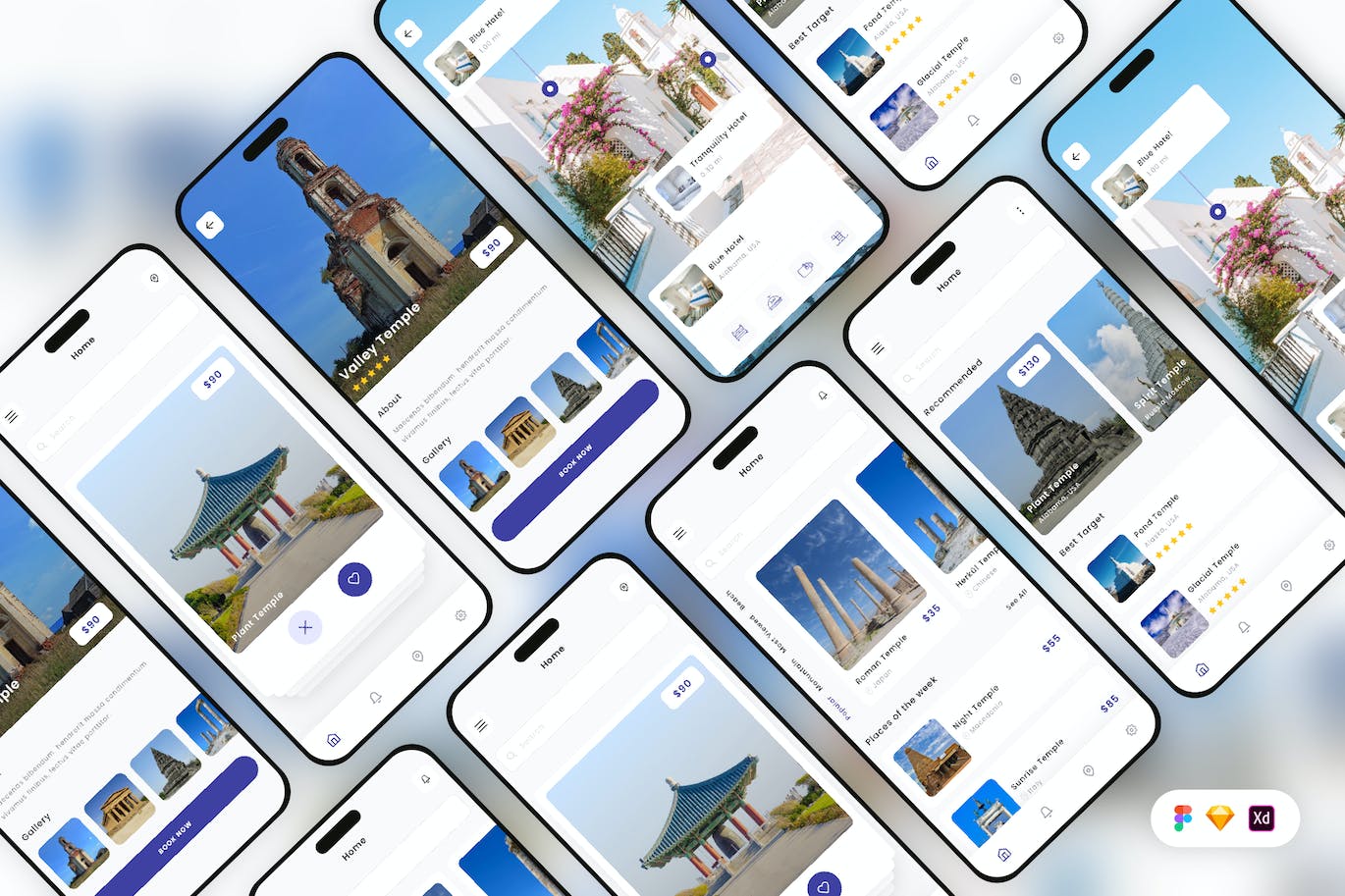 旅游预订移动应用 UI 套件 Tour Booking Mobile App UI Kit