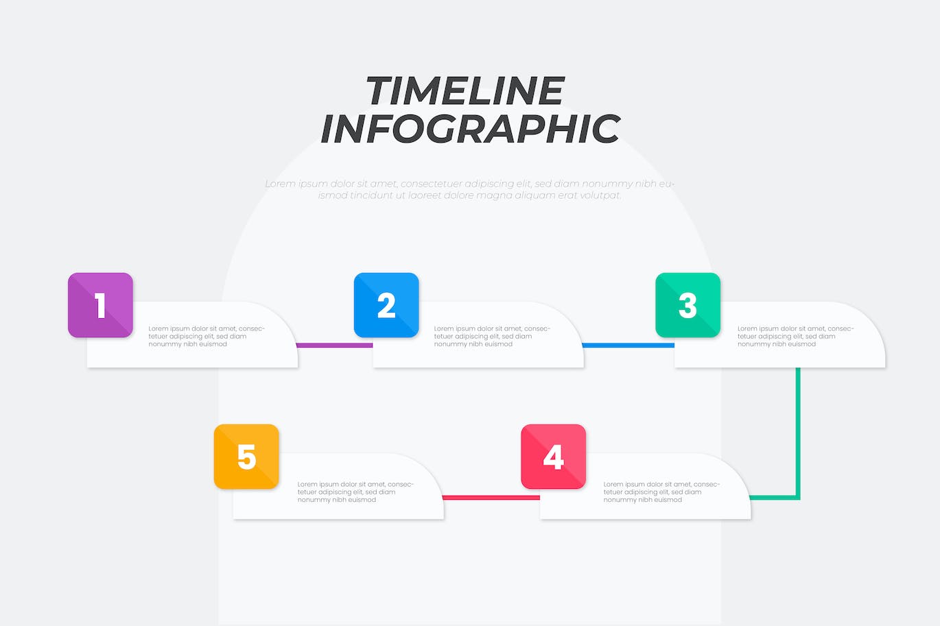 企业扁平时间线图信息图表模板 Flat Timeline Diagram Infographic for corporate