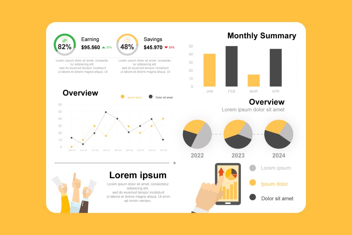 自定义图表财务插画信息图表模板 Custom Chart Finance Infographic Asset Illustrator