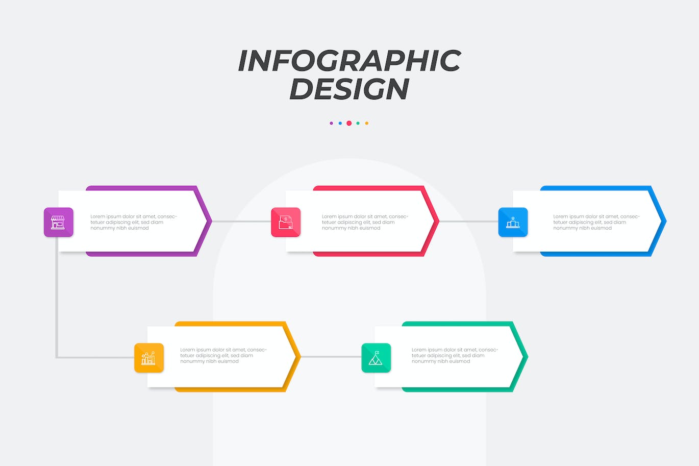 企业成长历程信息图表模板 Infographic For Coorporate