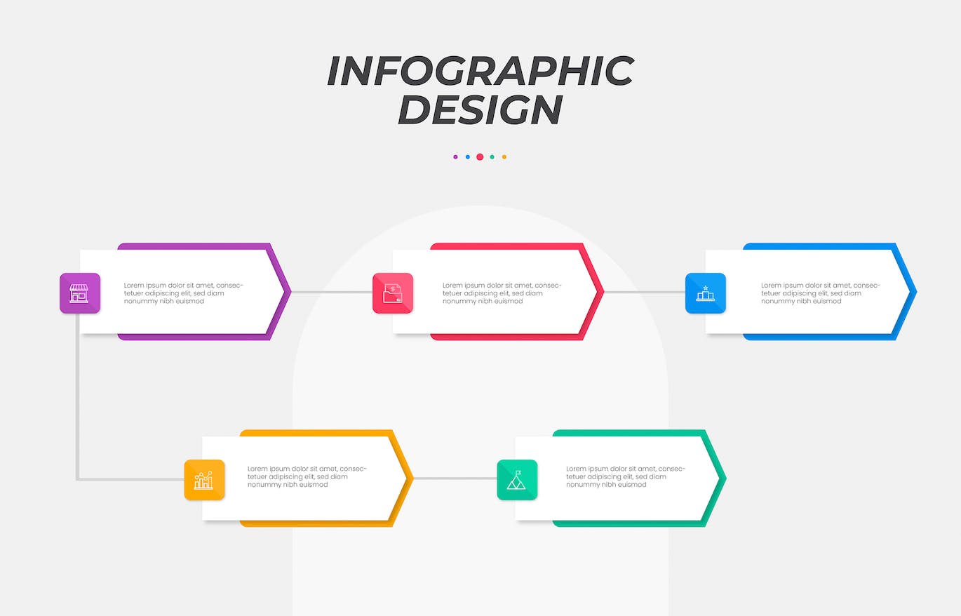 企业成长历程信息图表模板 Infographic For Coorporate