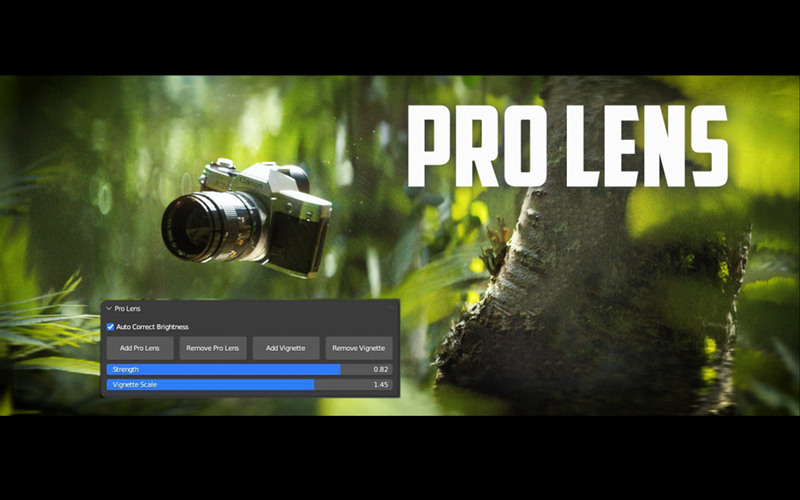 【Blender插件】Pro Lens V2.1 专业镜头背景虚化宽银幕相机光晕效果_