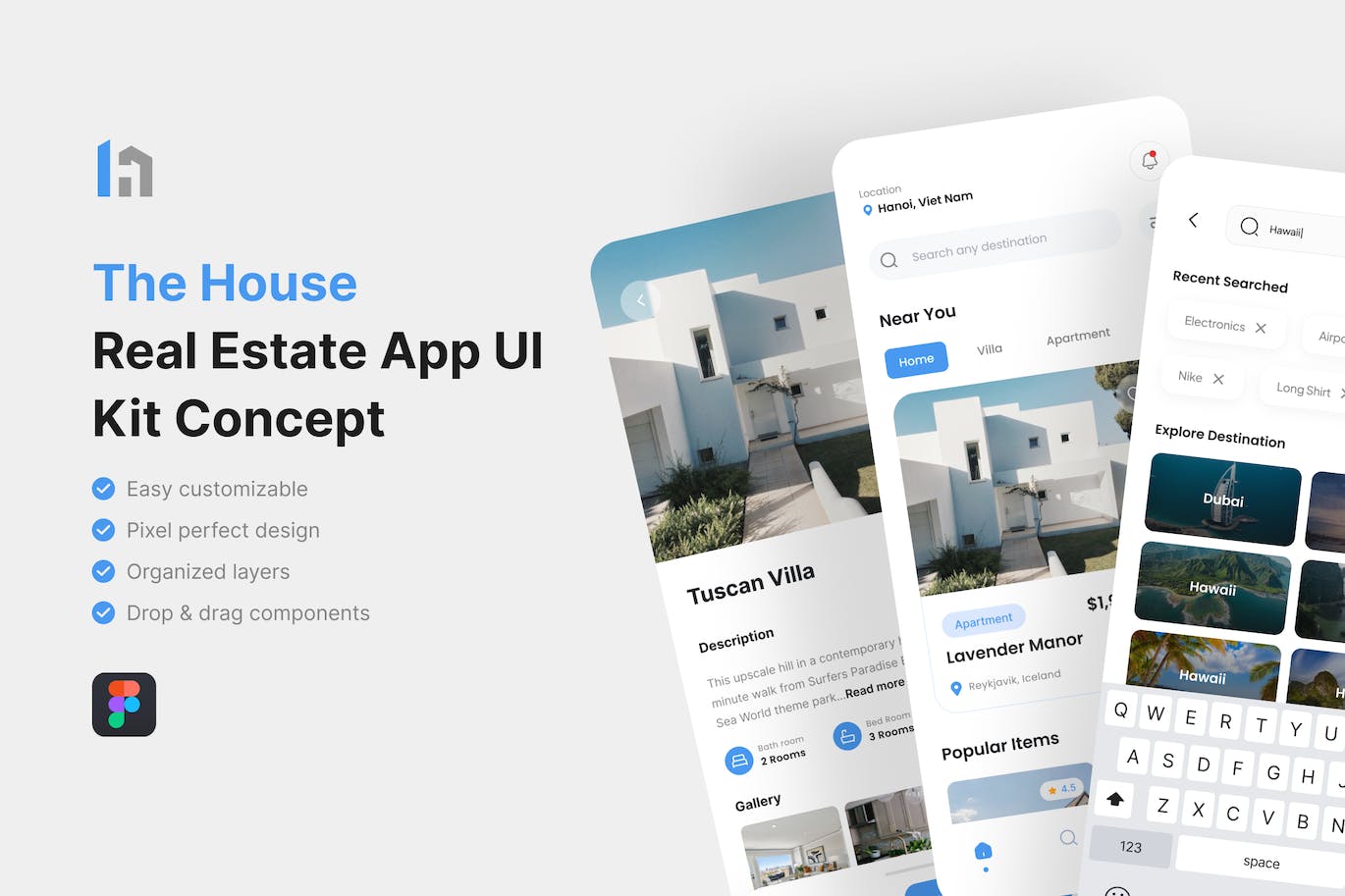 房屋房地产应用程序 UI 套件 The House &#8211; Real Estate App UI Kit