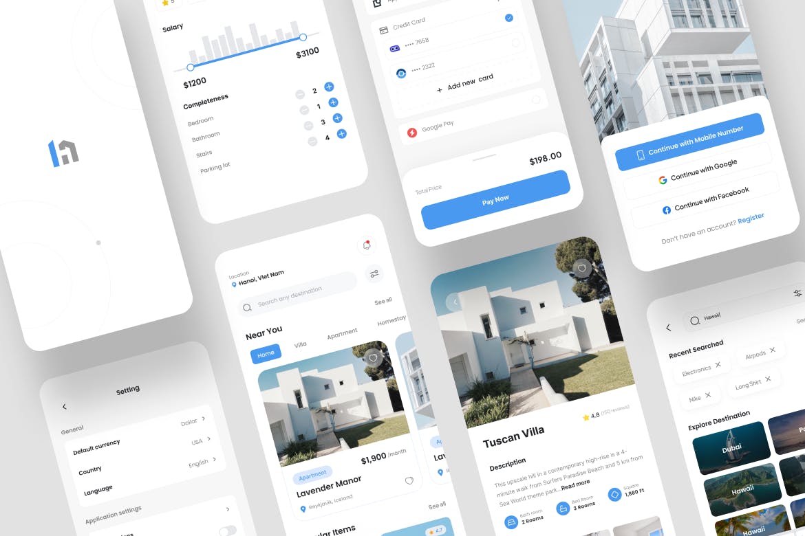 房屋房地产应用程序 UI 套件 The House &#8211; Real Estate App UI Kit