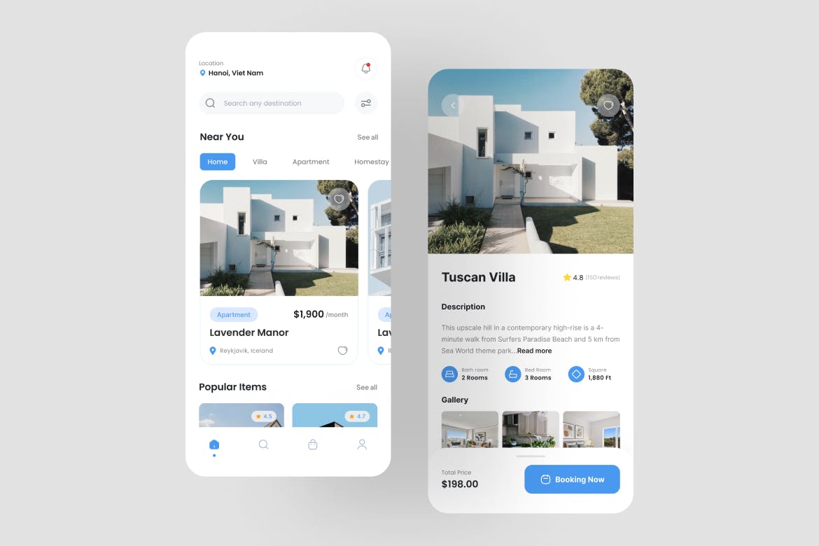 房屋房地产应用程序 UI 套件 The House &#8211; Real Estate App UI Kit