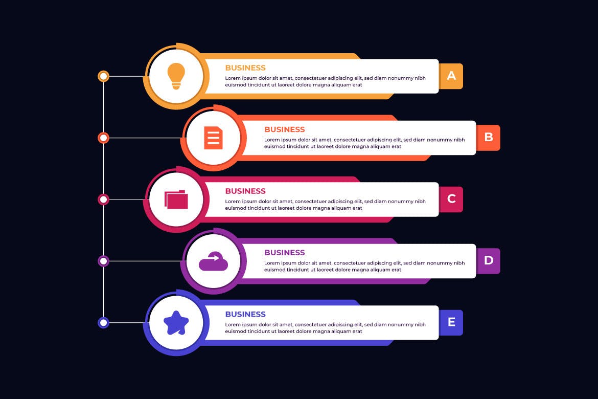 业务列表信息图表模板 Business list infographic template