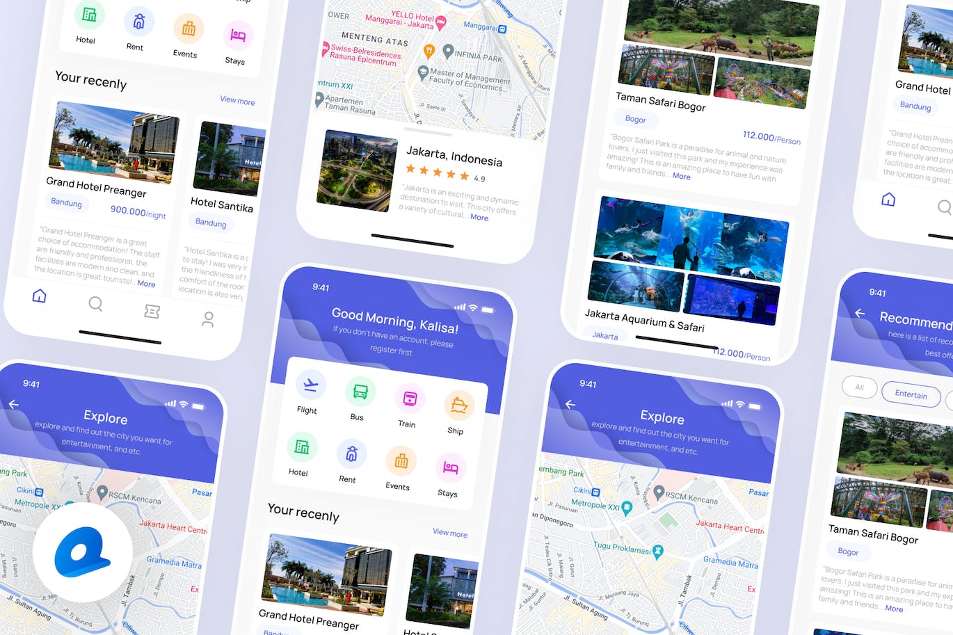 旅行App应用程序 UI套件 Tripa &#8211; Travel App UI