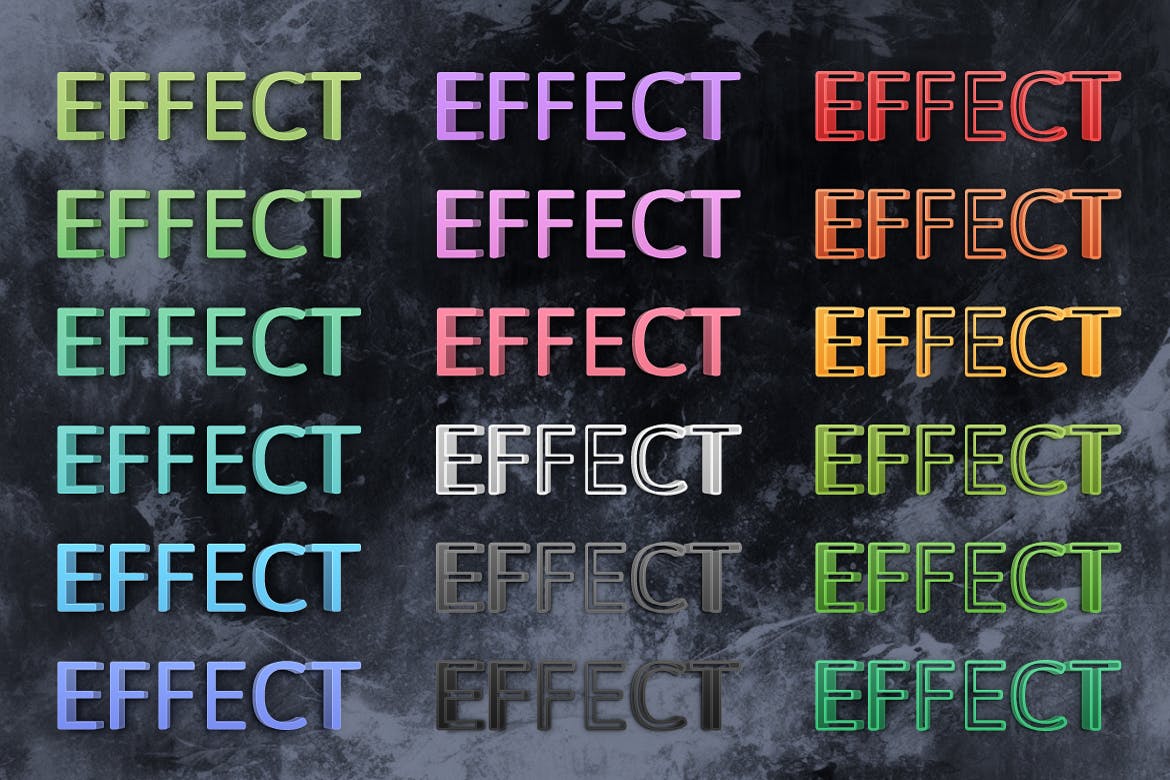 54种简约简单矢量文本效果素材包 54 Simple Vector Text Effects