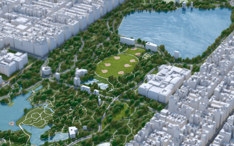 纽约曼哈顿中央公园3D模型 Central Park, Manhattan, New York 7km_