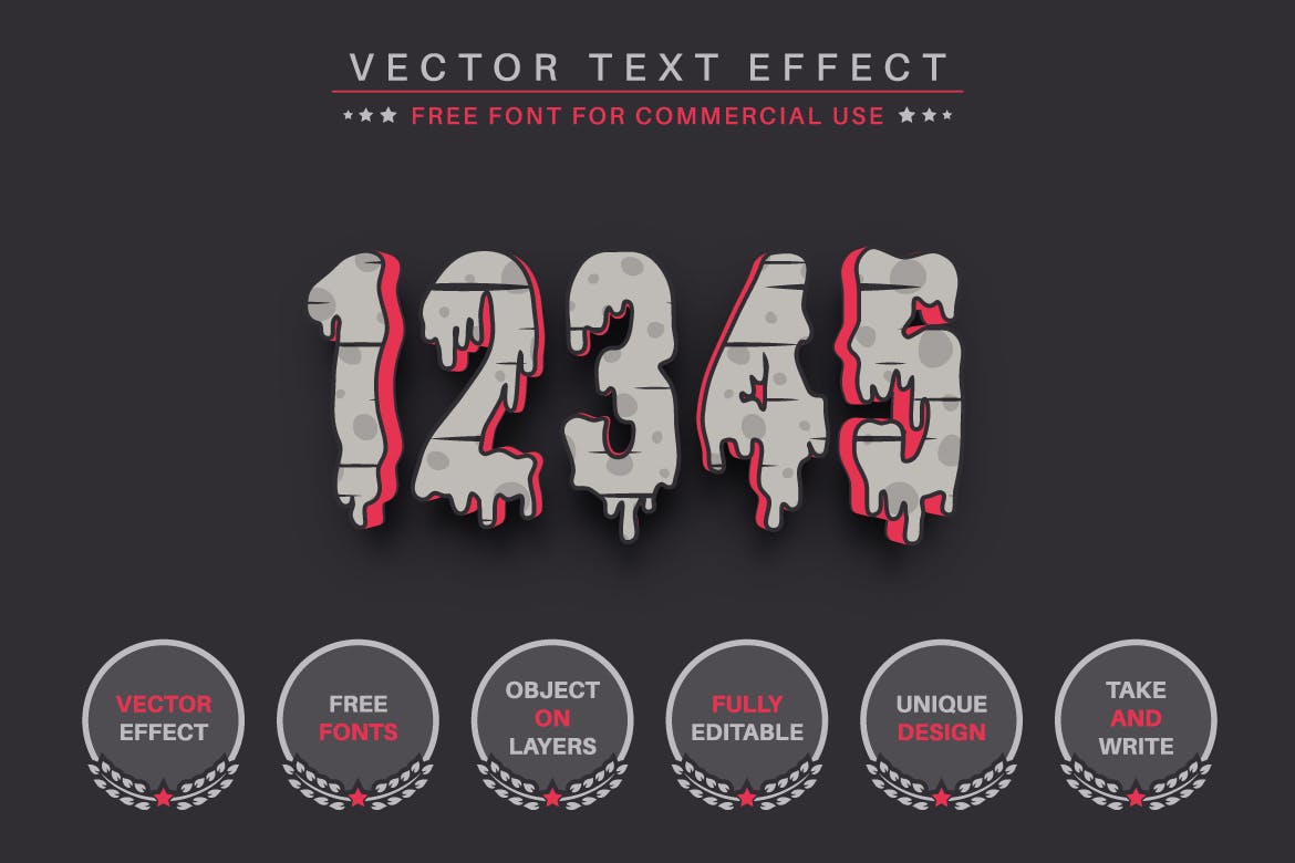 吸血鬼矢量文本效果 Vampire &#8211; Editable Text Effect, Font Style