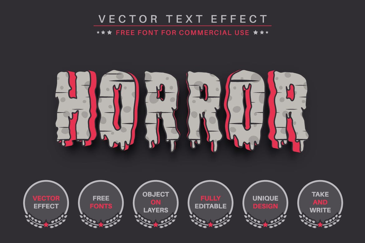 吸血鬼矢量文本效果 Vampire &#8211; Editable Text Effect, Font Style