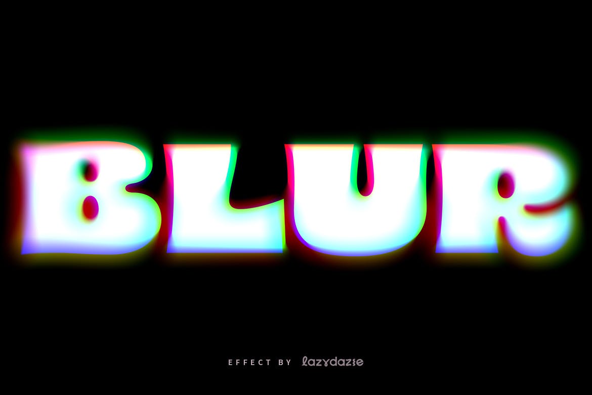 彩色模糊PSD文本效果 Colourful Blur PSD Text Effect