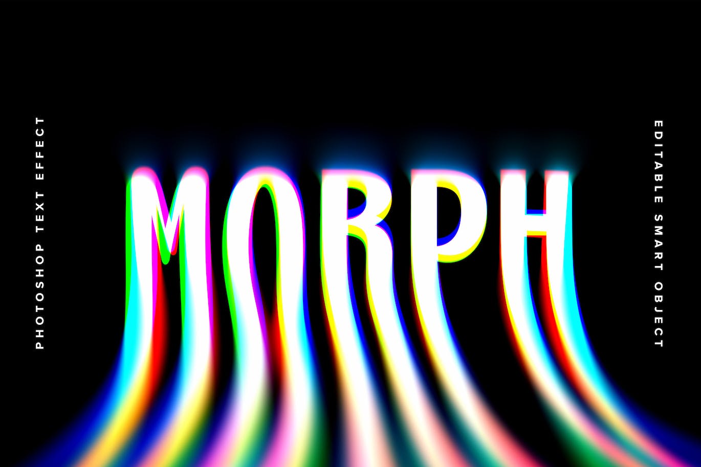 彩色故障变形PSD文本效果 Morphed PSD Text Effect