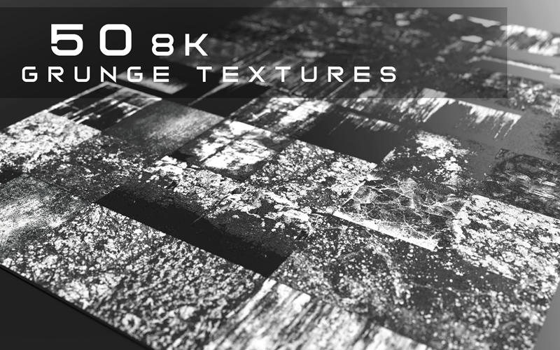 50款8K逼真污渍垃圾划痕纹理贴图 50 8K GrungeStencil Textures_