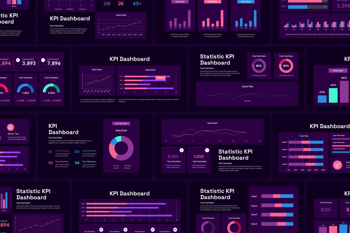 KPI 仪表板演示文稿PPT模板 KPI Dasboard PowerPoint