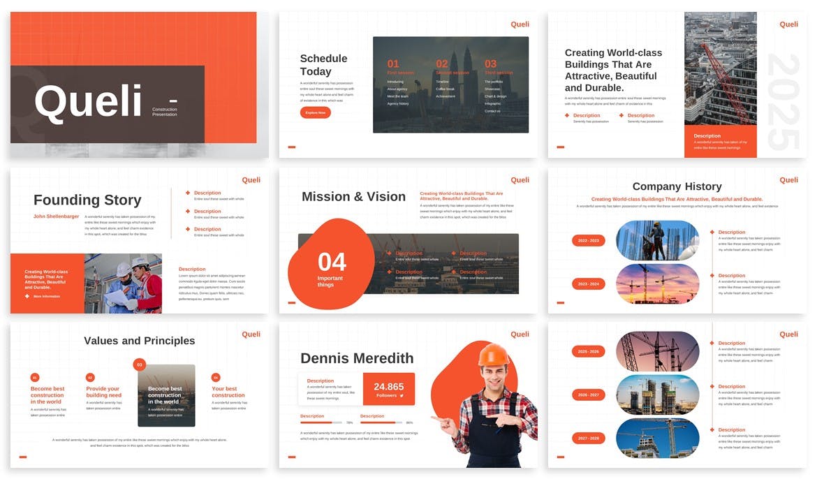 建筑规划keynote演示模板 Queli &#8211; Construction Keynote Template