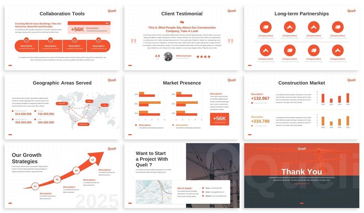 建筑规划keynote演示模板 Queli &#8211; Construction Keynote Template