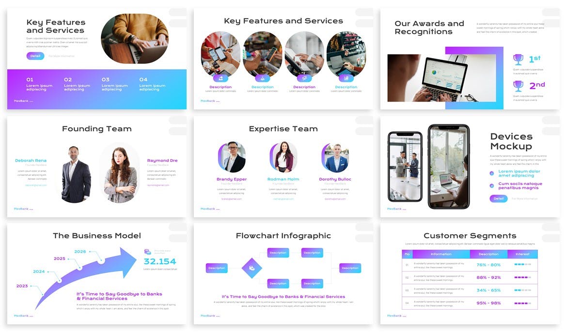 数字银行keynote幻灯片演讲模板 Nexbank &#8211; Digital Banking Keynote Template