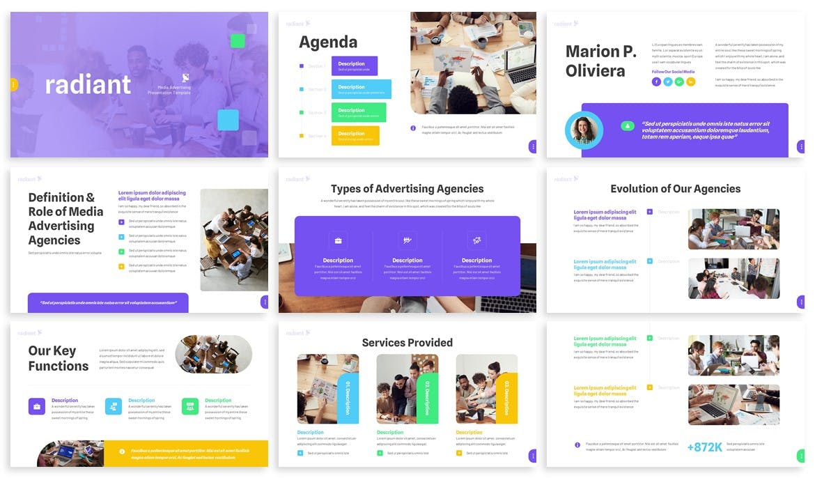 广告宣传谷歌幻灯片模板 Radiant &#8211; Advertising Google Slides Template