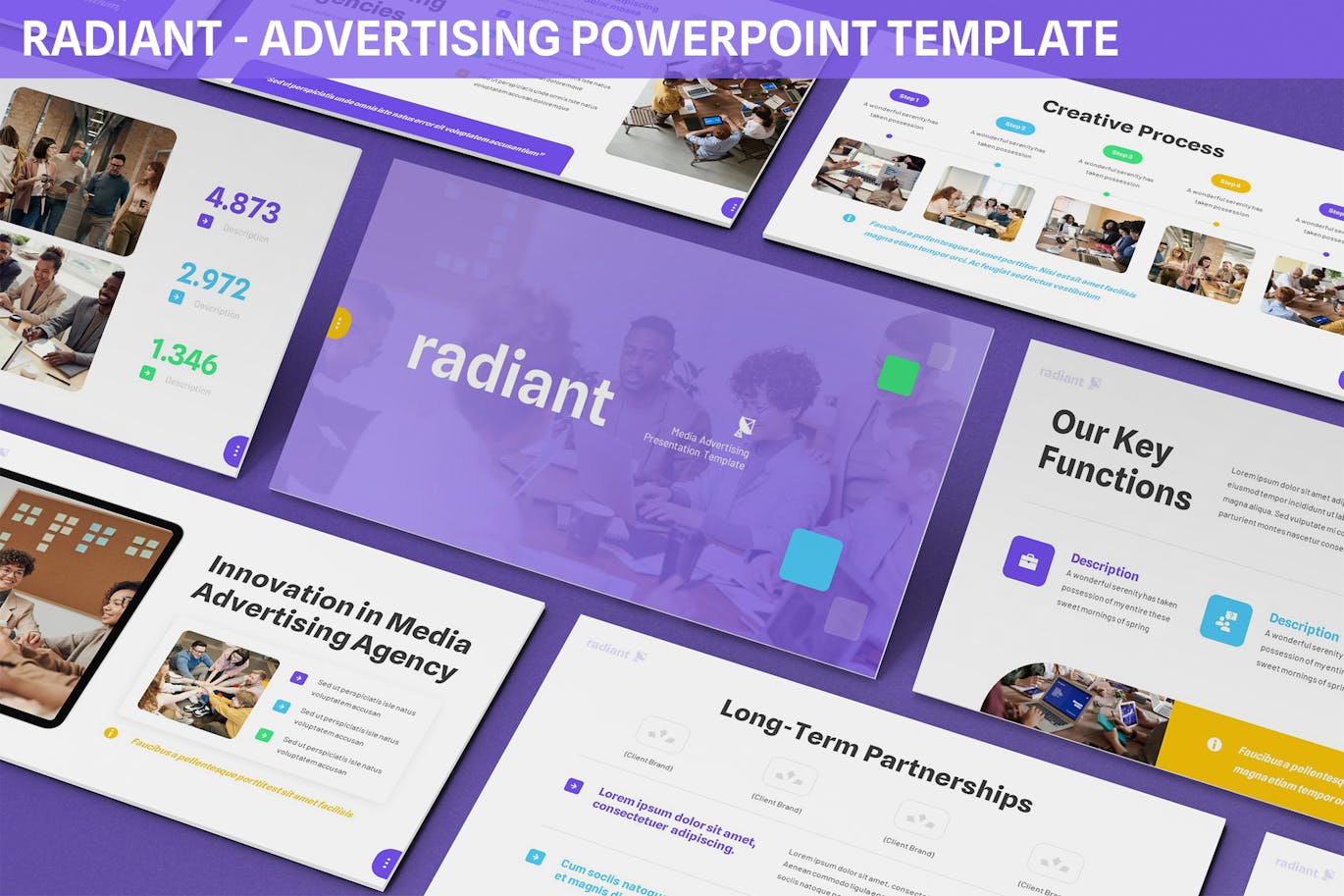 广告策略指南Powerpoint幻灯片模板 Radiant &#8211; Advertising Powerpoint Template